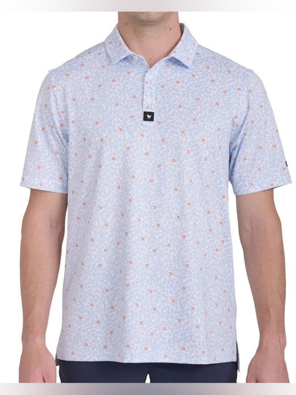 Bad Birdie Snow Day Polo XL Golf Shirt Blue Print Performance Stretch